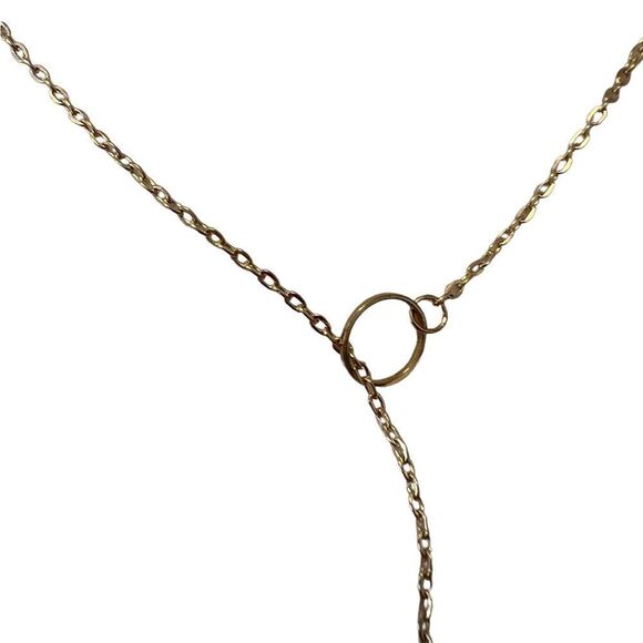 Gold Tone Dainty Lariat Necklace - Picture 2 of 3